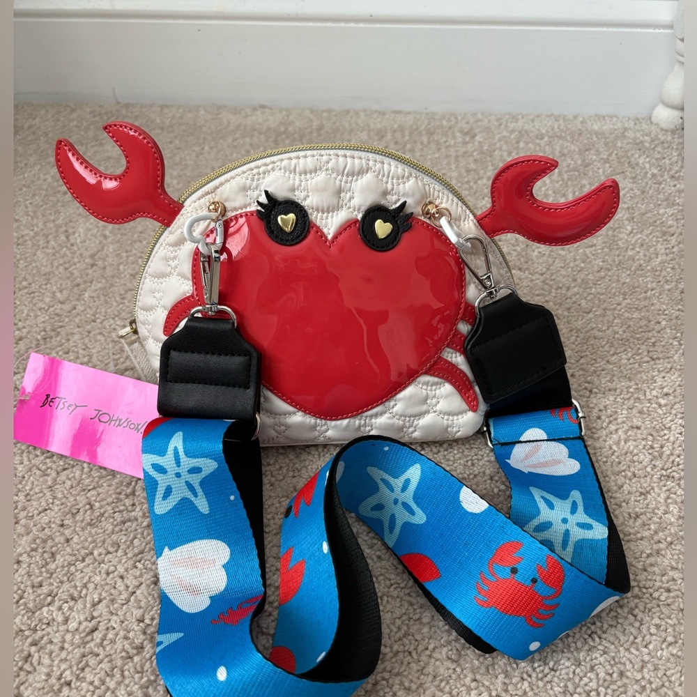 Betsey Johnson Kids Crab Crossbody Bag - Red and White